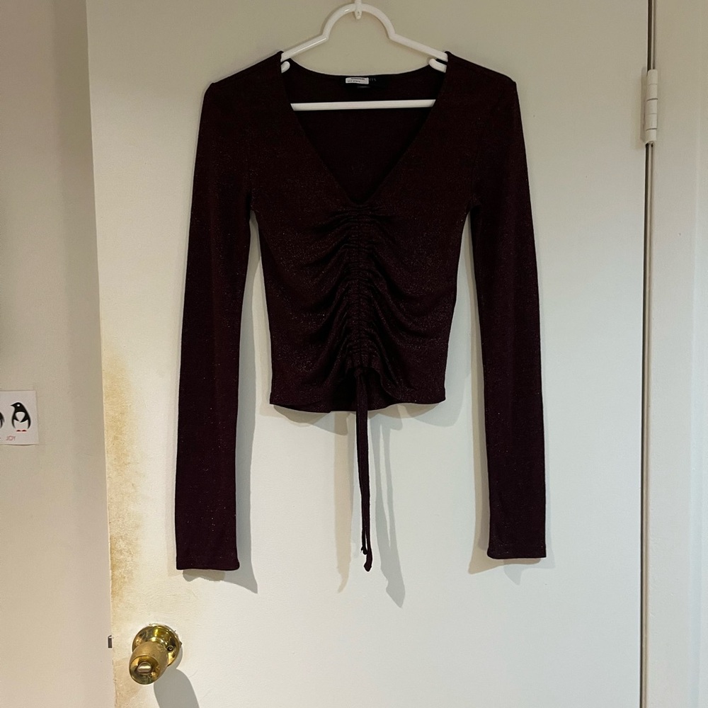 AllSaints Rina Glitz Ruched Drawstring Top. - Picture 6 of 7